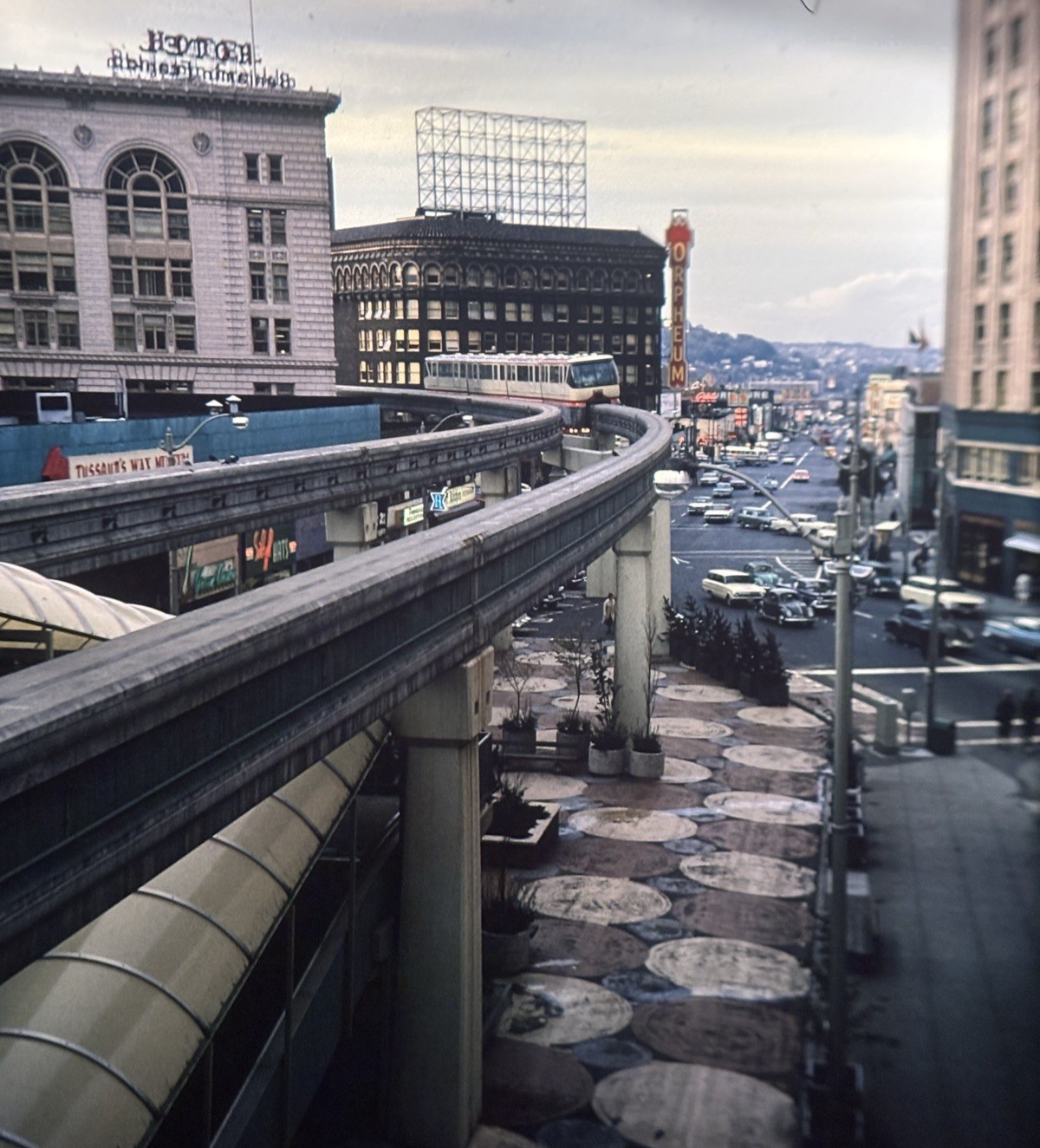 Seattle Monorail Street Scene 1963 Original Stereo Slide