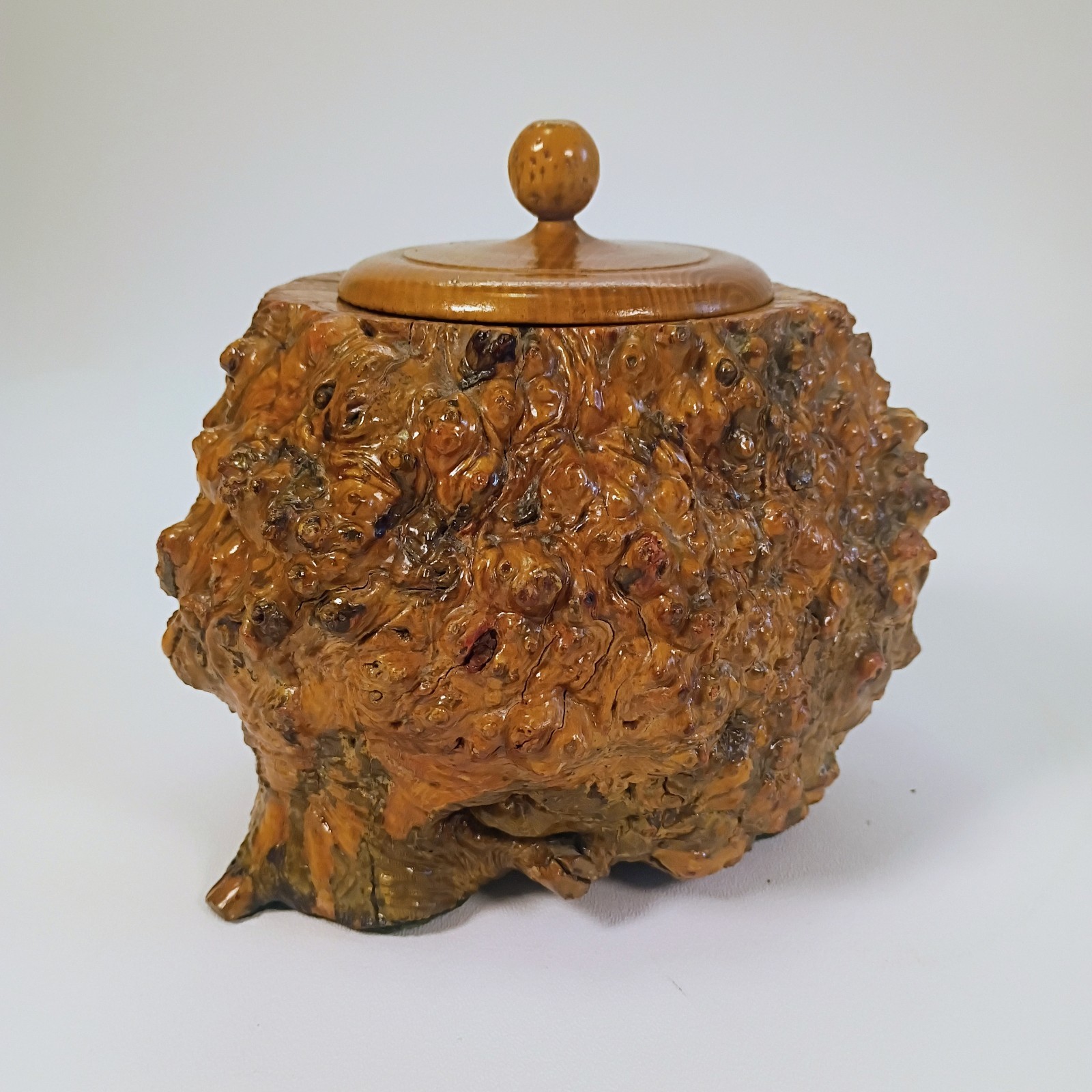 Burl Maple? Wood Live Edge Sculptural Art Trinket Keepsake Box Handmade Vintage