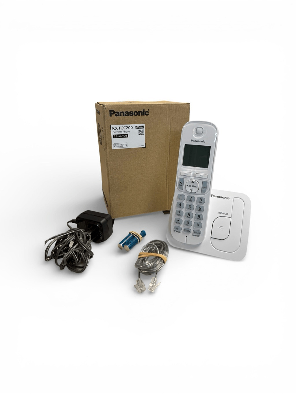 Panasonic KX-TGC200 Cordless Phone 1 Handset Caller ID White Complete Tested