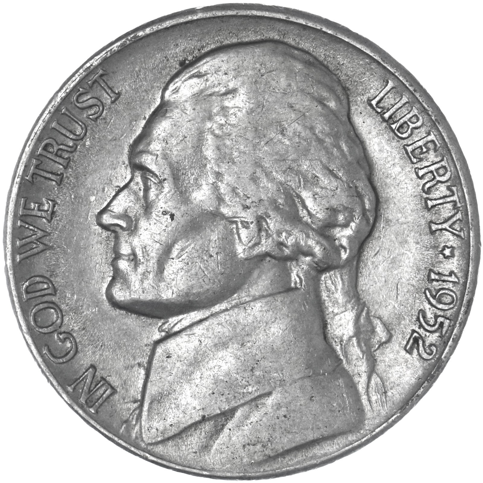 1952 D Jefferson Nickel Extra Fine XF