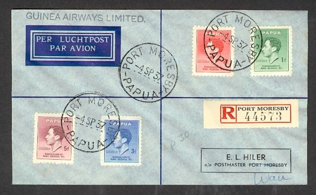 PAPUA 1937 REG AIR TO WAU