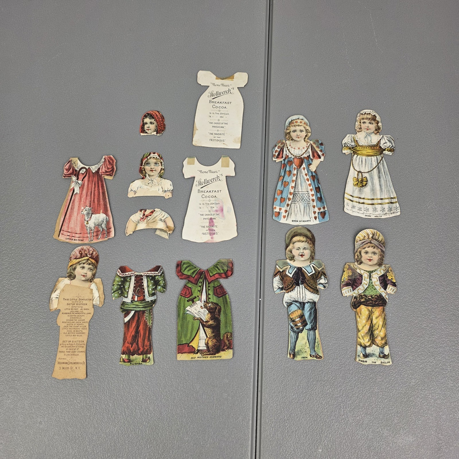 Vintage Stollwerck Cocoa Advertising Paper Doll Set Fairytale Characters Lot