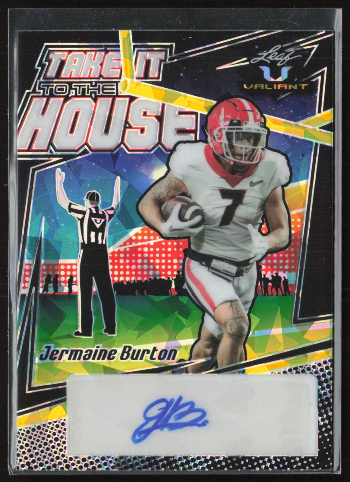 2022 Leaf Valiant Jermaine Burton Take it to the House Auto Black Crystal /3