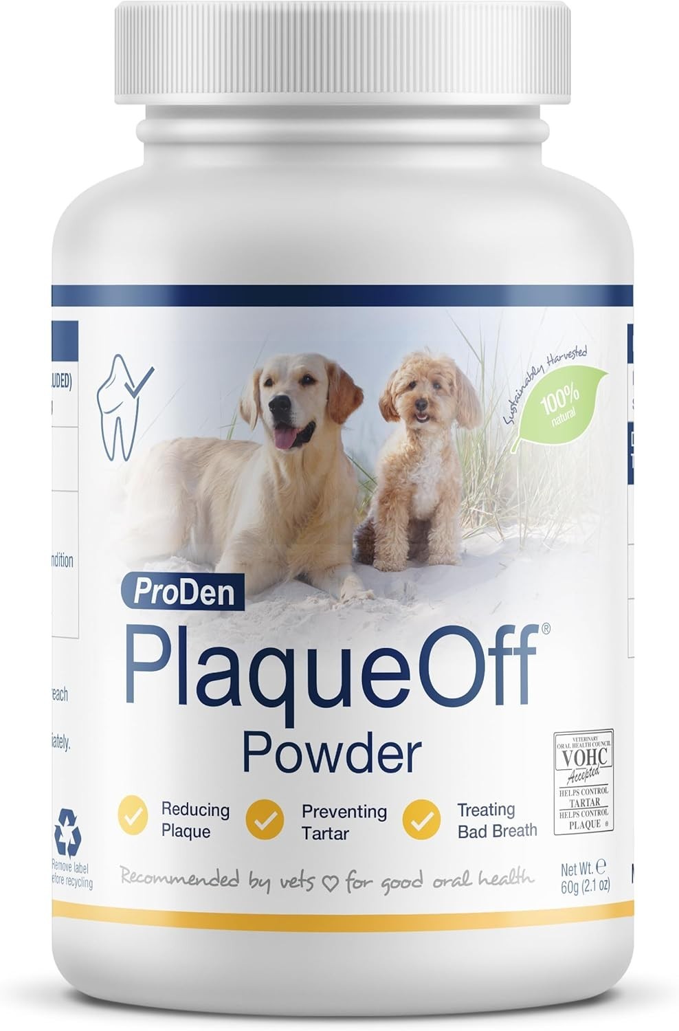 ProDen PlaqueOff Powder for Pets  Cat & Dog Breath Freshener 2.1 oz (60 g)