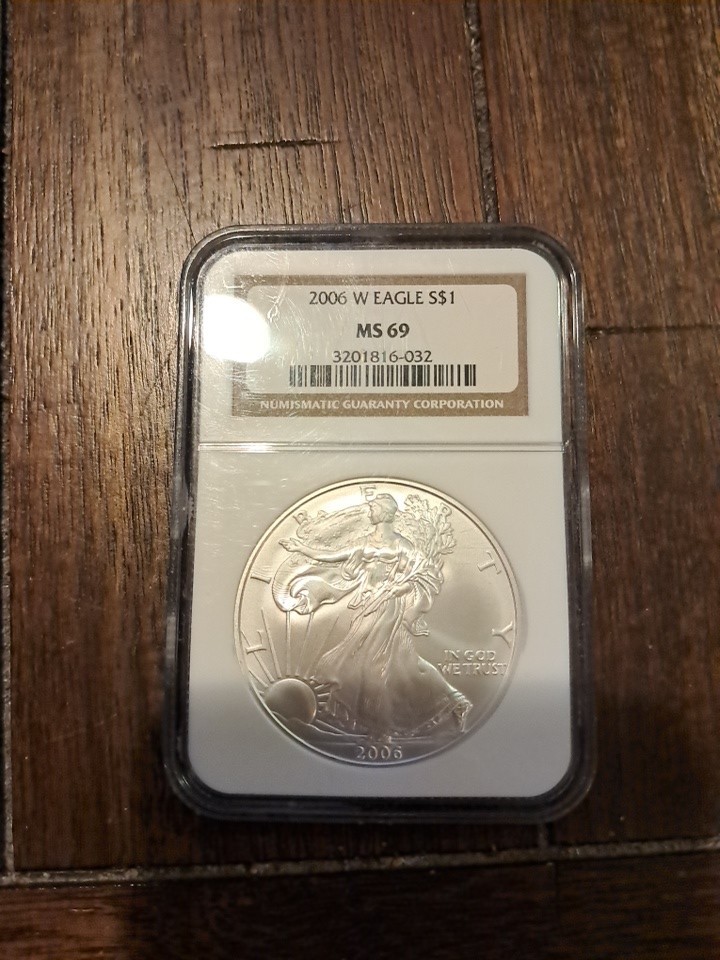 2006-W EAGLE S$1 NGC MS69 American Eagle Silver Dollar Burnished.