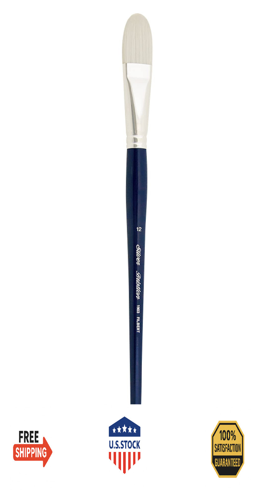 Silver Brush Limited 1903-12 Bristlon Filbert Paintbrush Oil Acrylic Heav