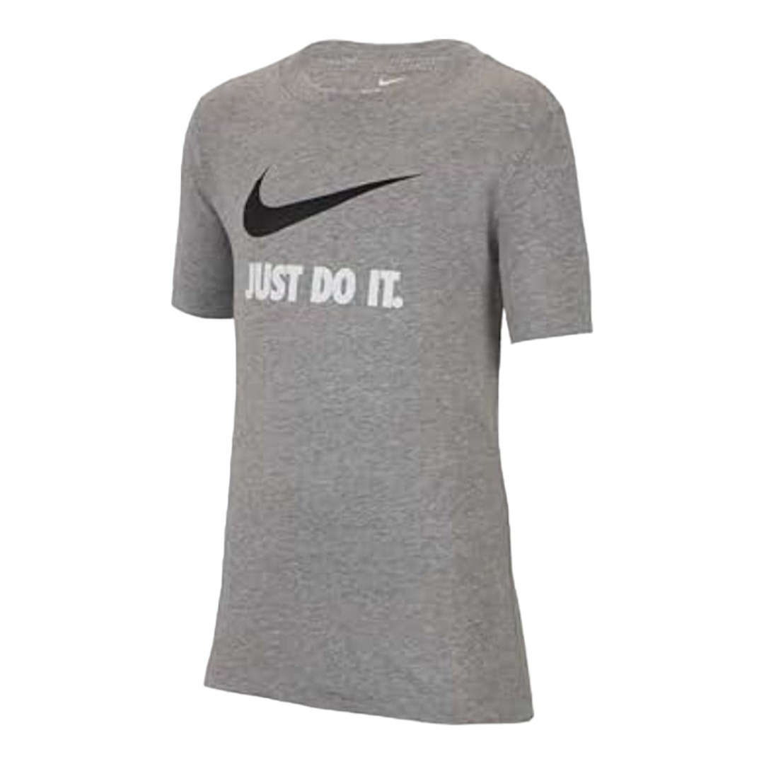 Nike Gray Just Do It Short Sleeve Crewneck Swoosh T-shirt Athletic Boys' M