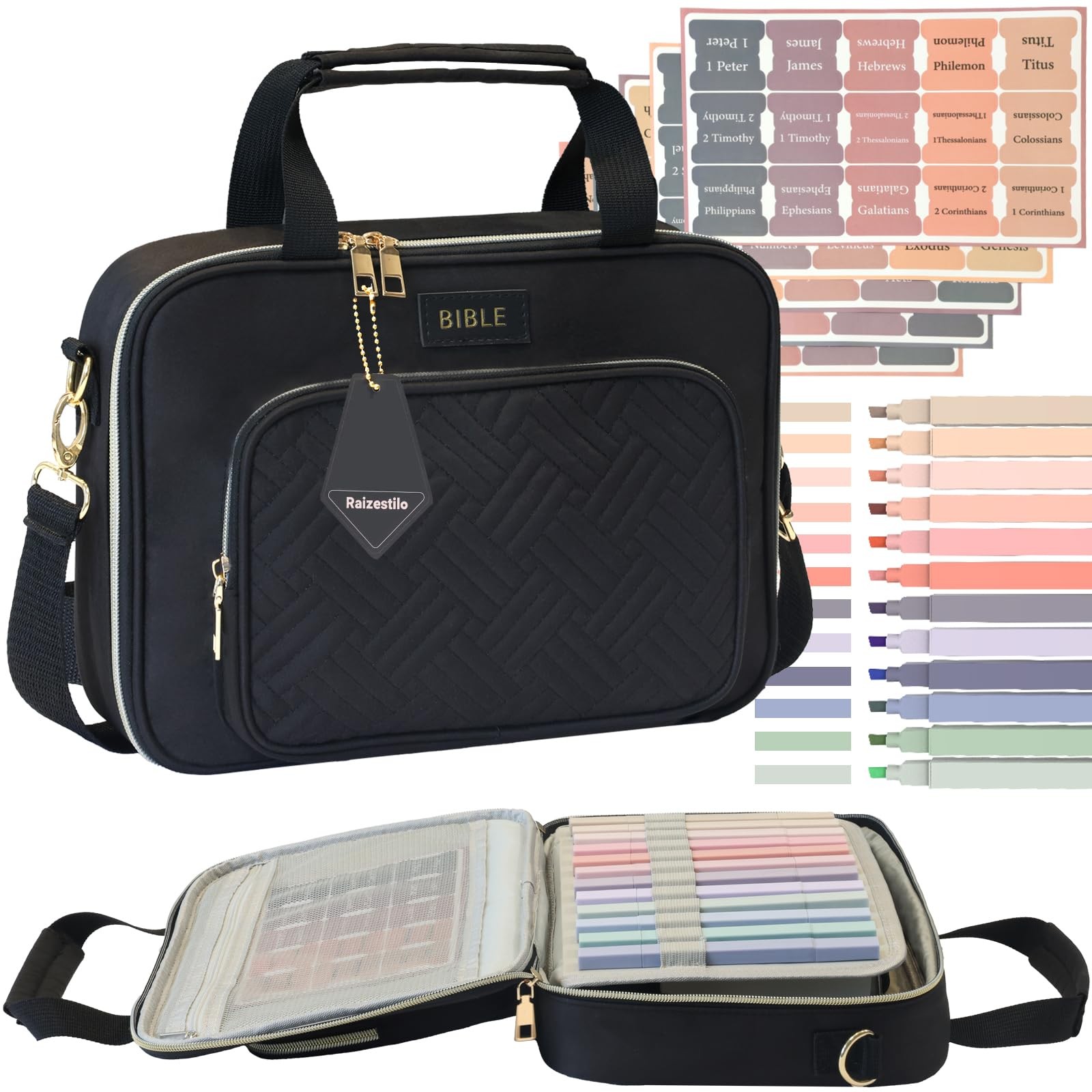 Bible Cover for Bible Case, Large Bible Bag, Bible Study Supplies Bible Journ...