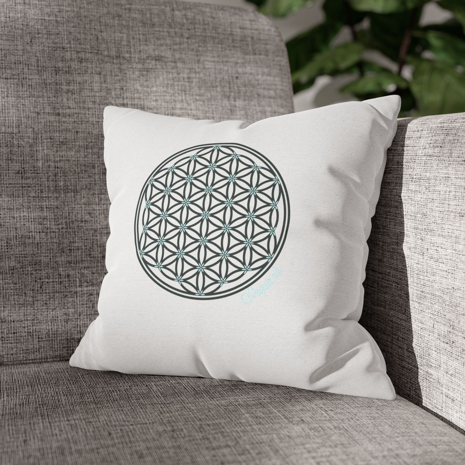 Flower of Life Pillowcase | Geometric Sacred Geometry Throw Pillow
