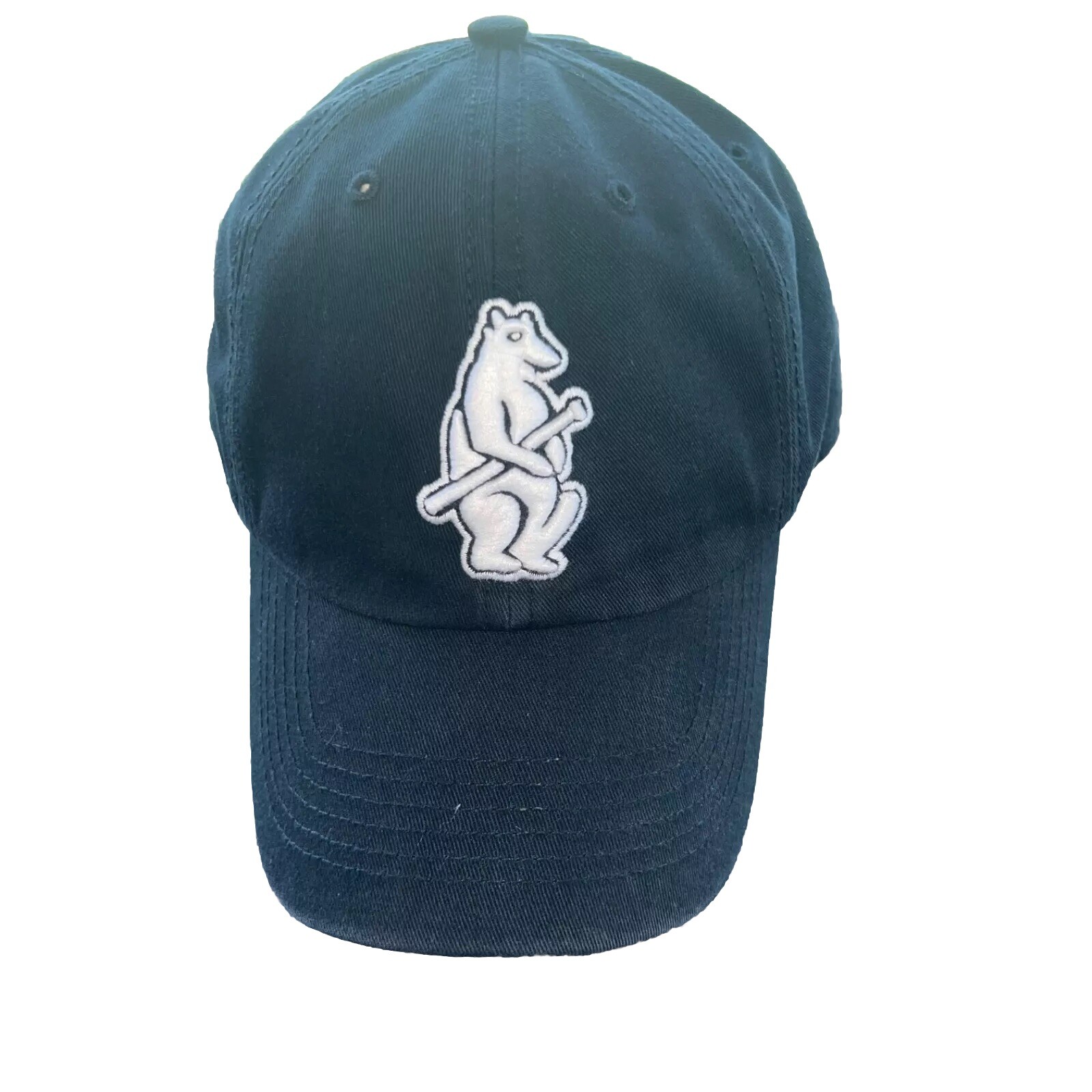 Chicago Cubs Navy w White Hat Cap White Bear Cub w Bat on Front47 Brand Size L