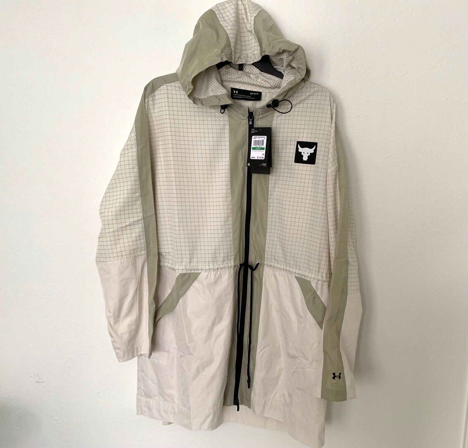 UA Under Armour Project Rock Woven Jacket Full Zip Women's Size L Windbreaker