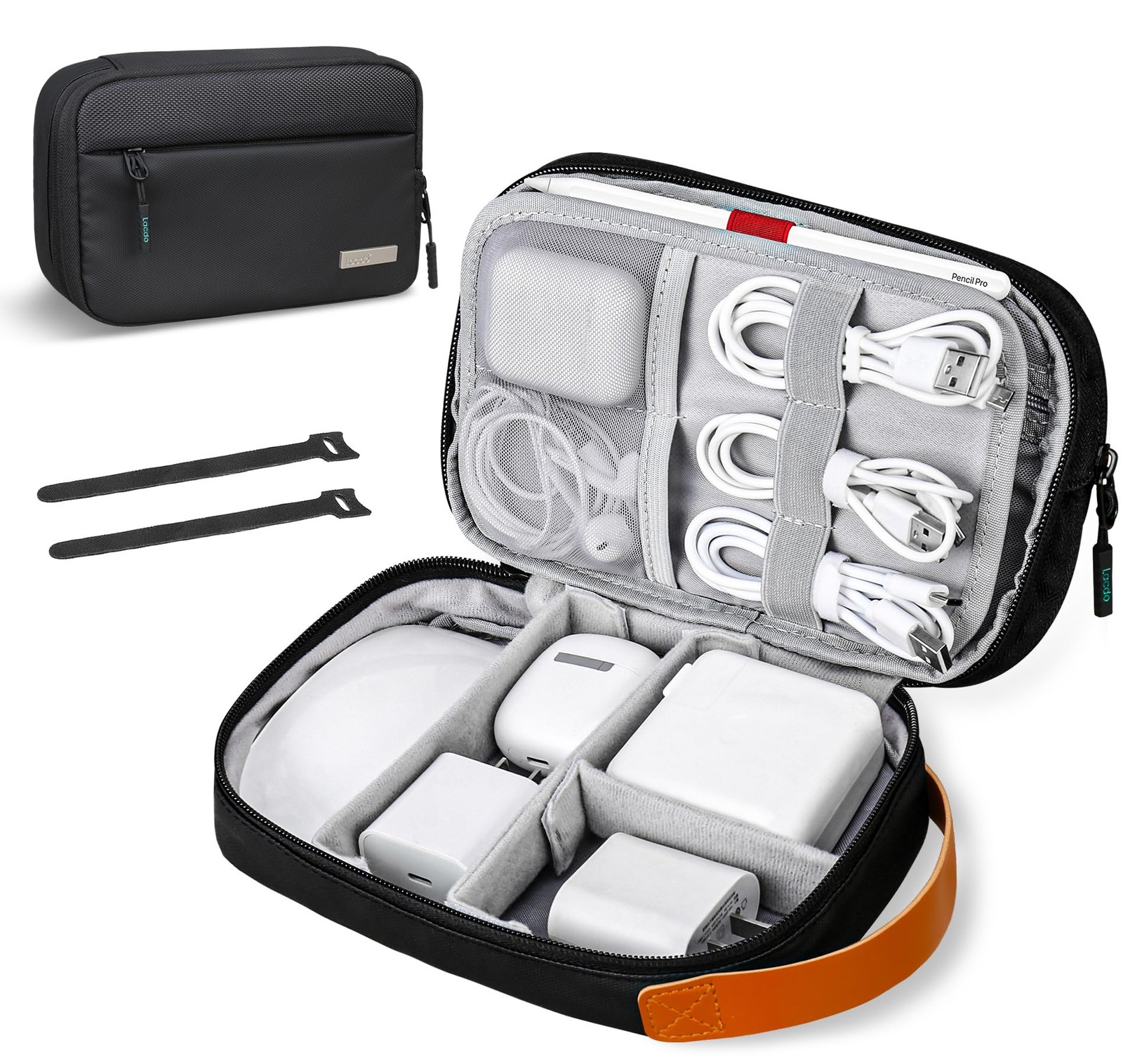 Lacdo Cord Organizer Travel, Electronics Travel Case, Cable Black 