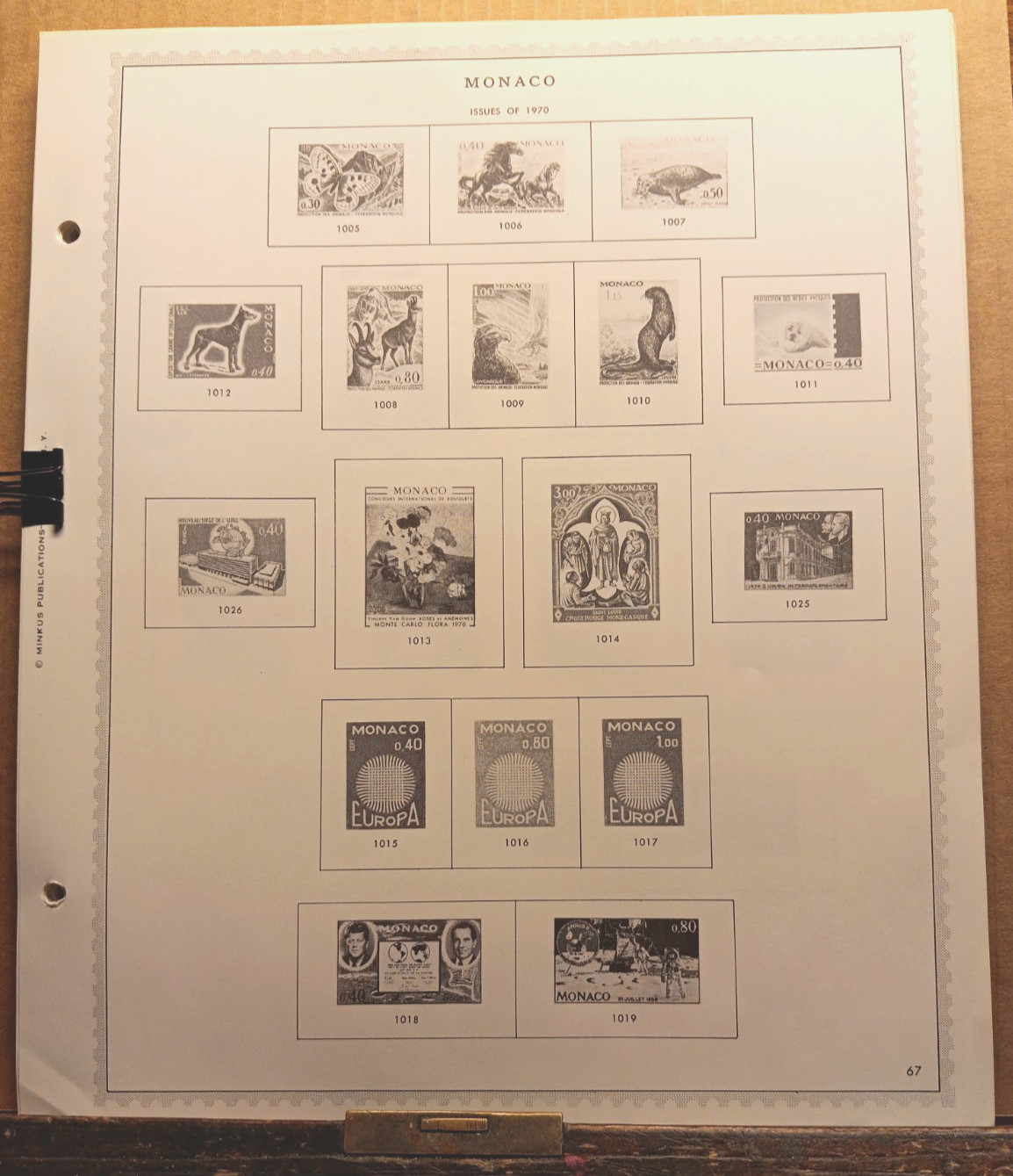 MINKUS Specialty pages for MONACO...1970/1982...56 pages...No Stamps