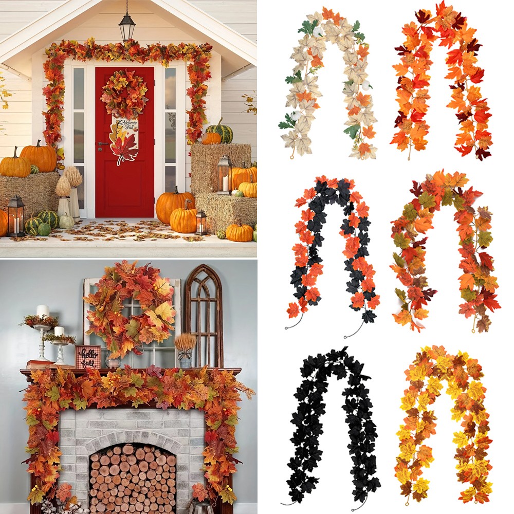 Artificial Maple Leaf Vine Rattan Stem for Home Decor Crafts Floral Arrangements