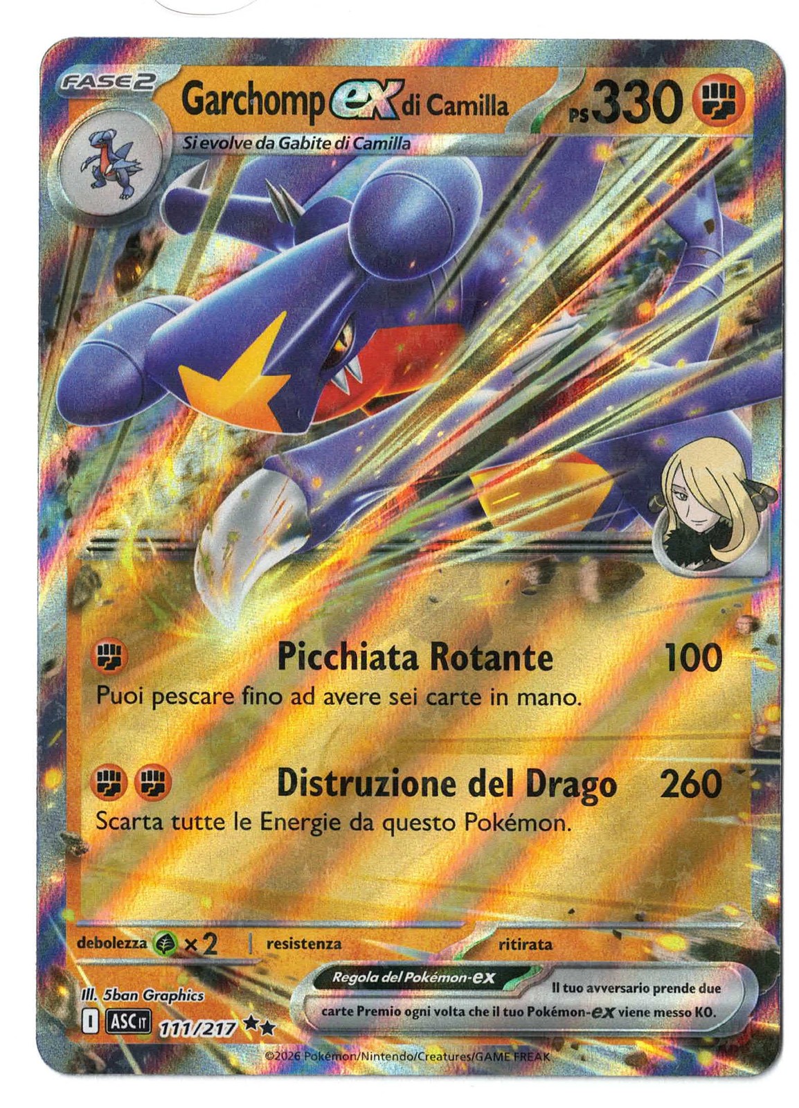 Pokemon Card – Garchomp EX – ASCit 111/217 – Near Mint – ITA