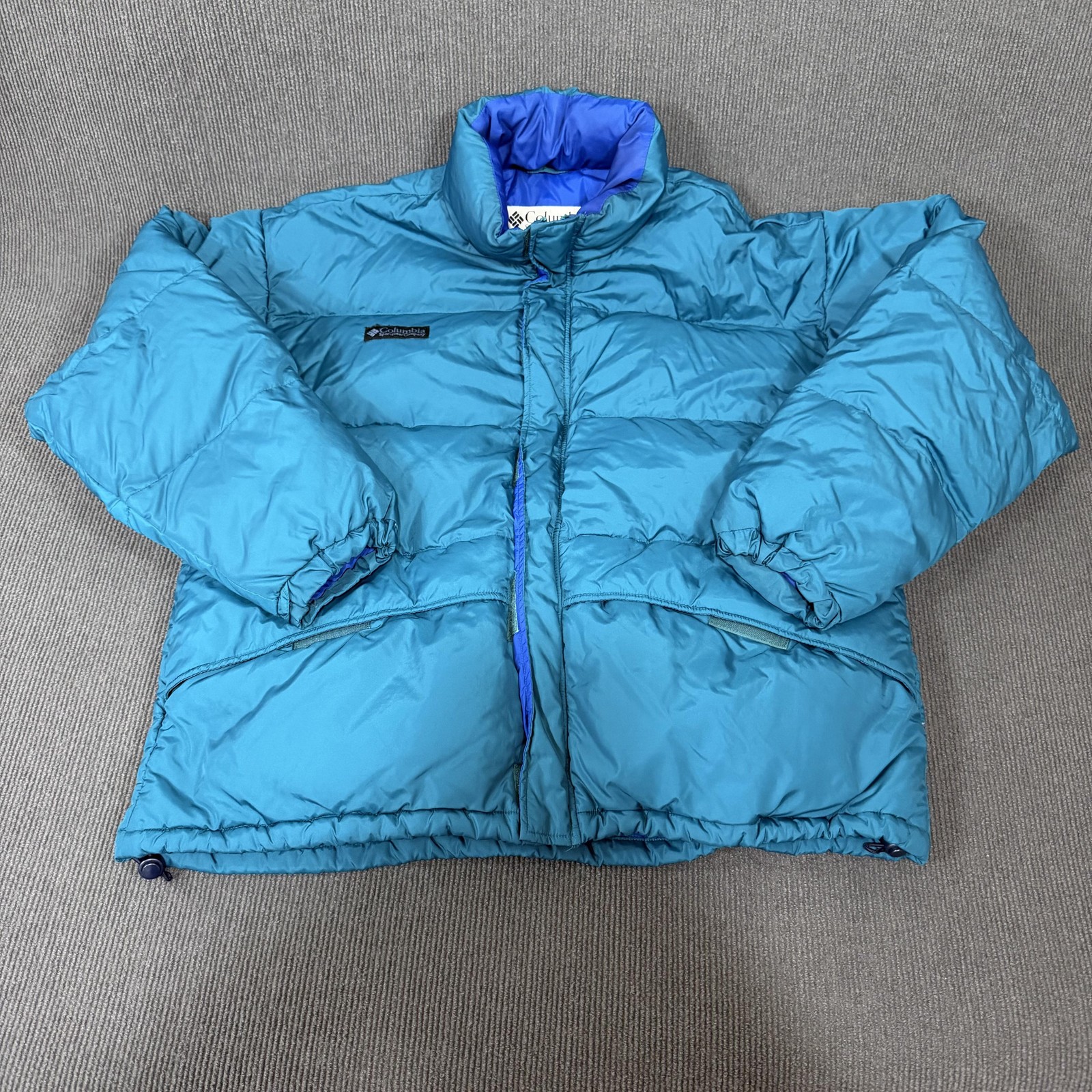 Vintage Columbia Sportswear Company Jacket Mens Large Blue Down Puffer Full Zip
