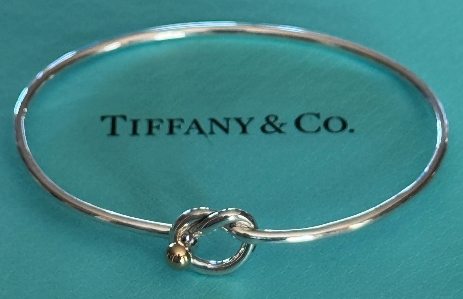 Tiffany & Co.  Bracelet Knot & Ball Bangle  Sterling Silver 925 & 18k Gold