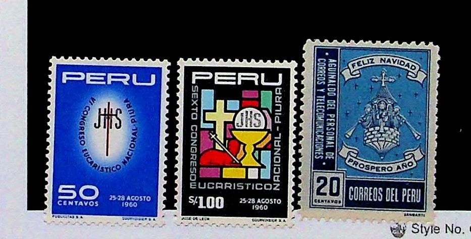 PERU Sc 479-81 NH ISSUE OF 1960 - CONGRESS - (RM26)