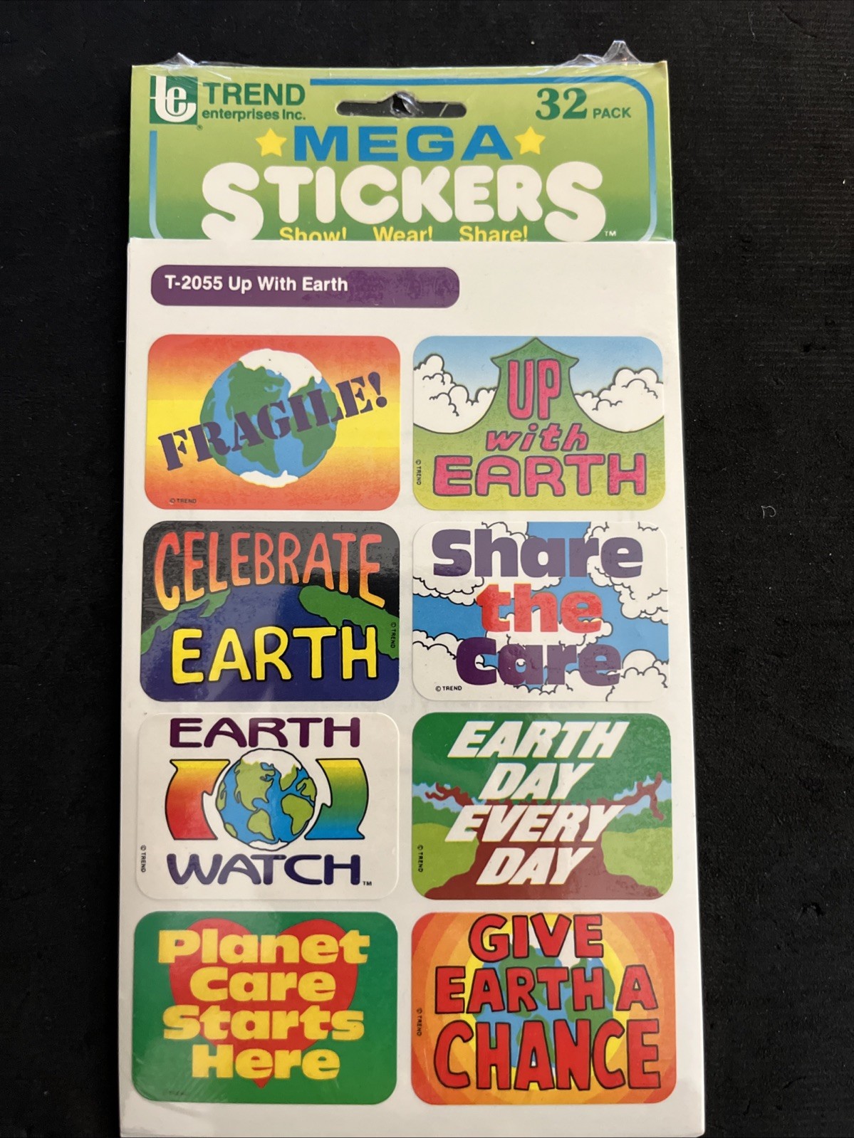 NEW Vintage 1990 TREND Mega Stickers - Up With Earth -