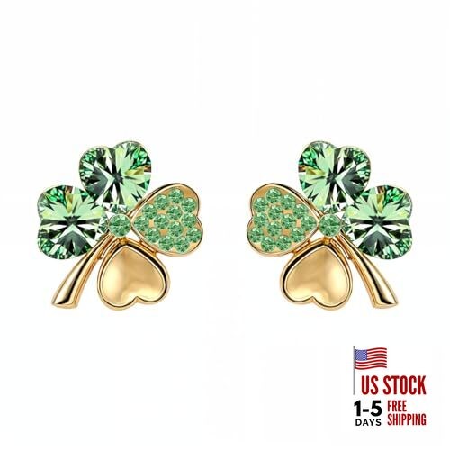 St. Patrick's Day Earrings for Women | Irish Shamrock Earrings | Clover Green