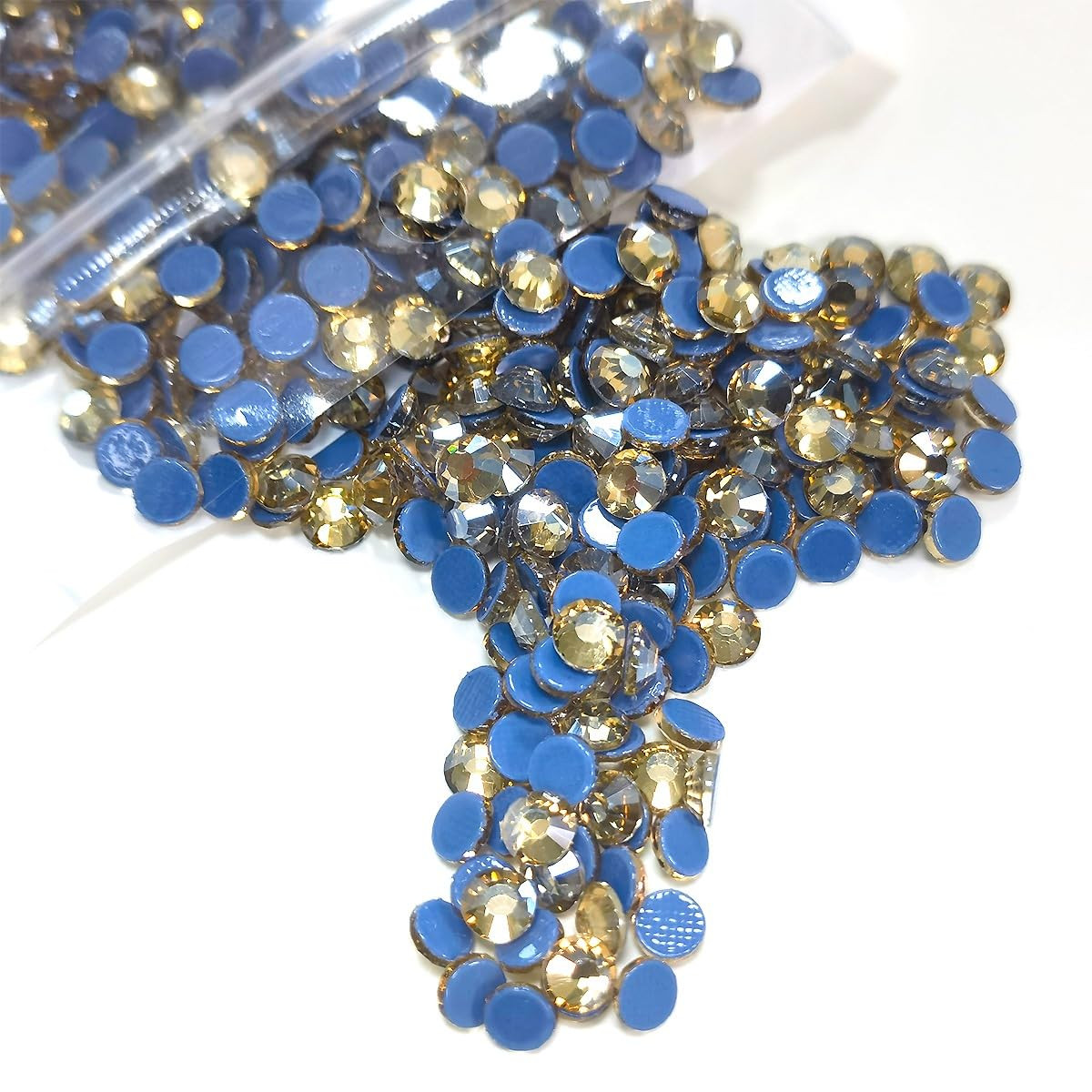 400Pcs SS30 Champagne  Hotfix Rhinestones 6Mm Flatback Hot Fix K9 Glass Gold rou