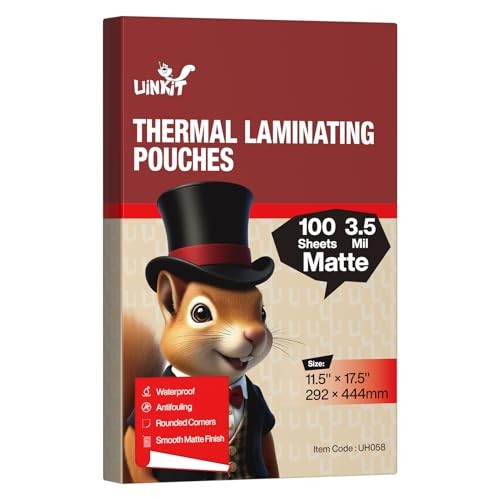  3.5Mil 100Pack Matte Laminating Sheets, Menu Size, 11.5 x 17.5-Inch Laminate 