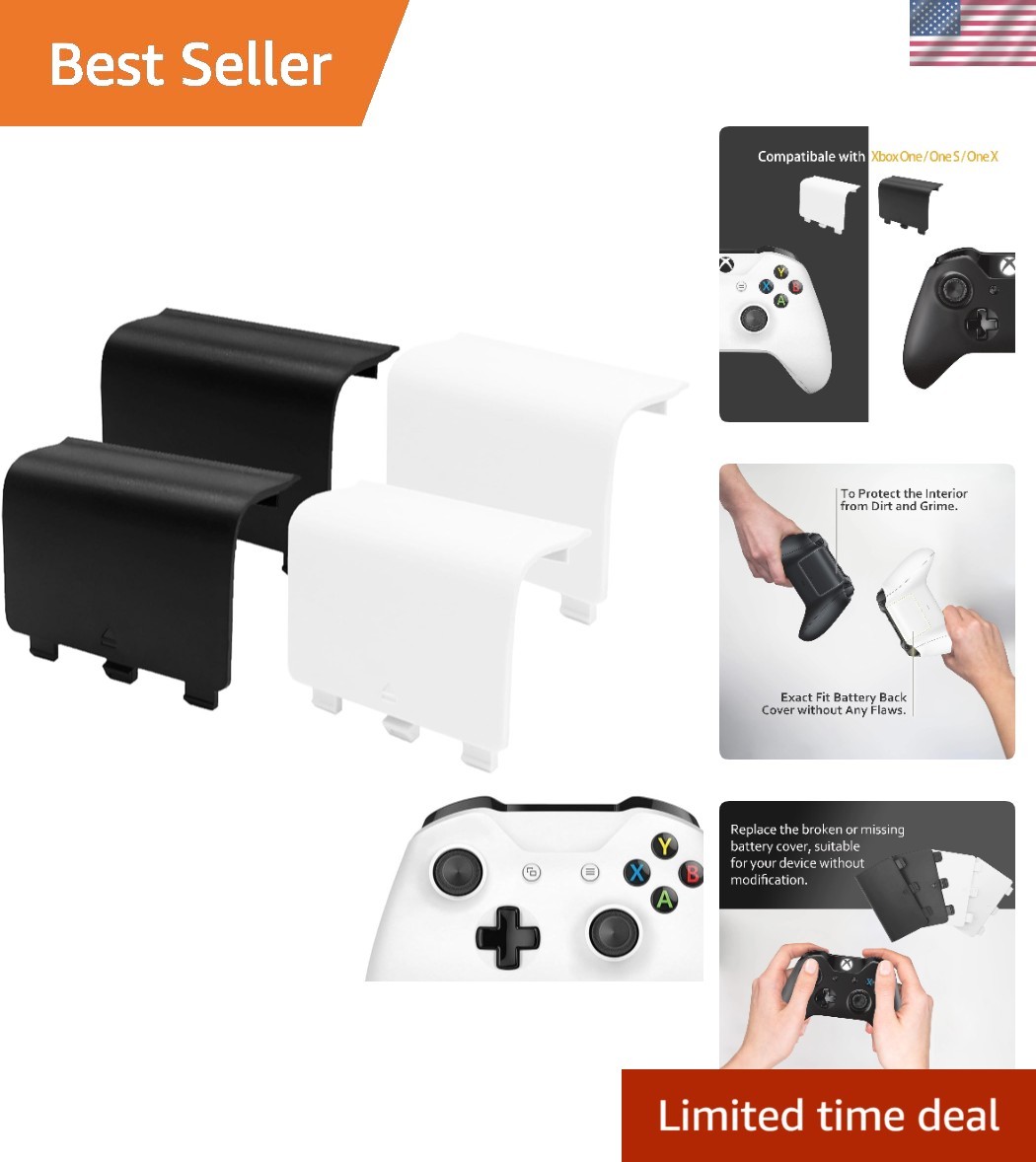 Xbox Controller Replacement Battery Cover - 4-Pack in Sleek Black & White