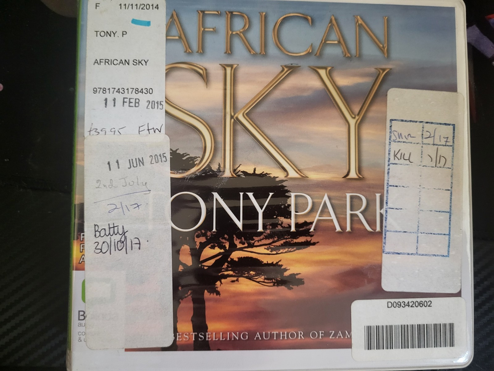 TONY PARK - AFRICAN SKY - 13 CDS AUDIOBOOK UNABRIDGED DISC ONLY