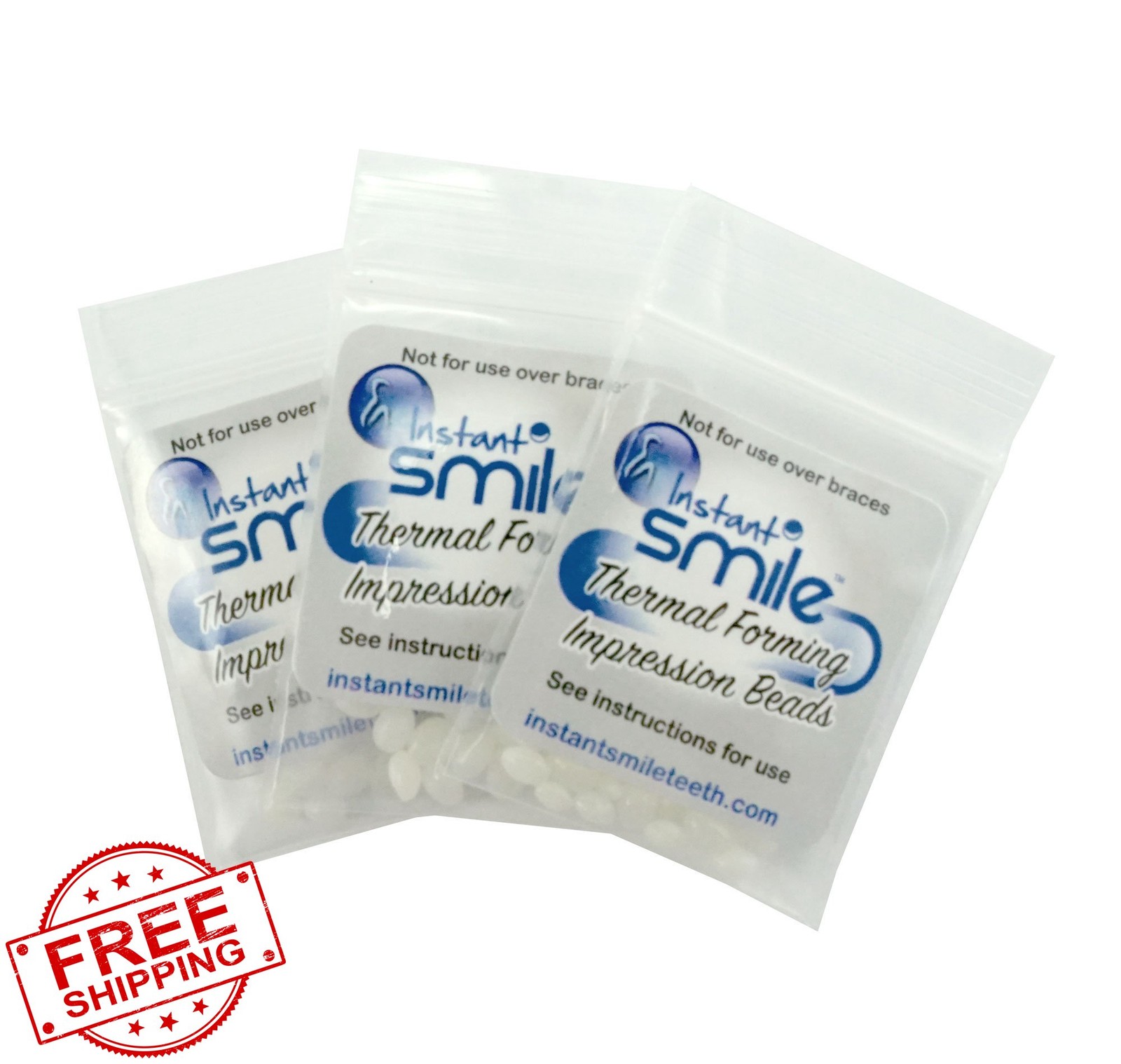 Billy Bob Teeth Fitting Beads, 3 Pack, Instant Smile Teeth