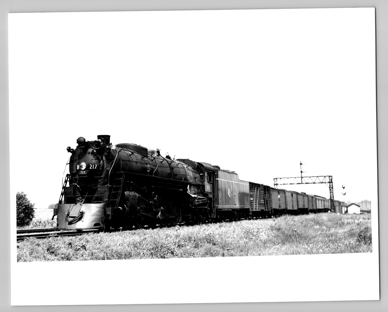 RAILROAD TRAIN 217 TECHNY ILLINOIS 1948 8 X 10 B & W PHOTOGRAPH