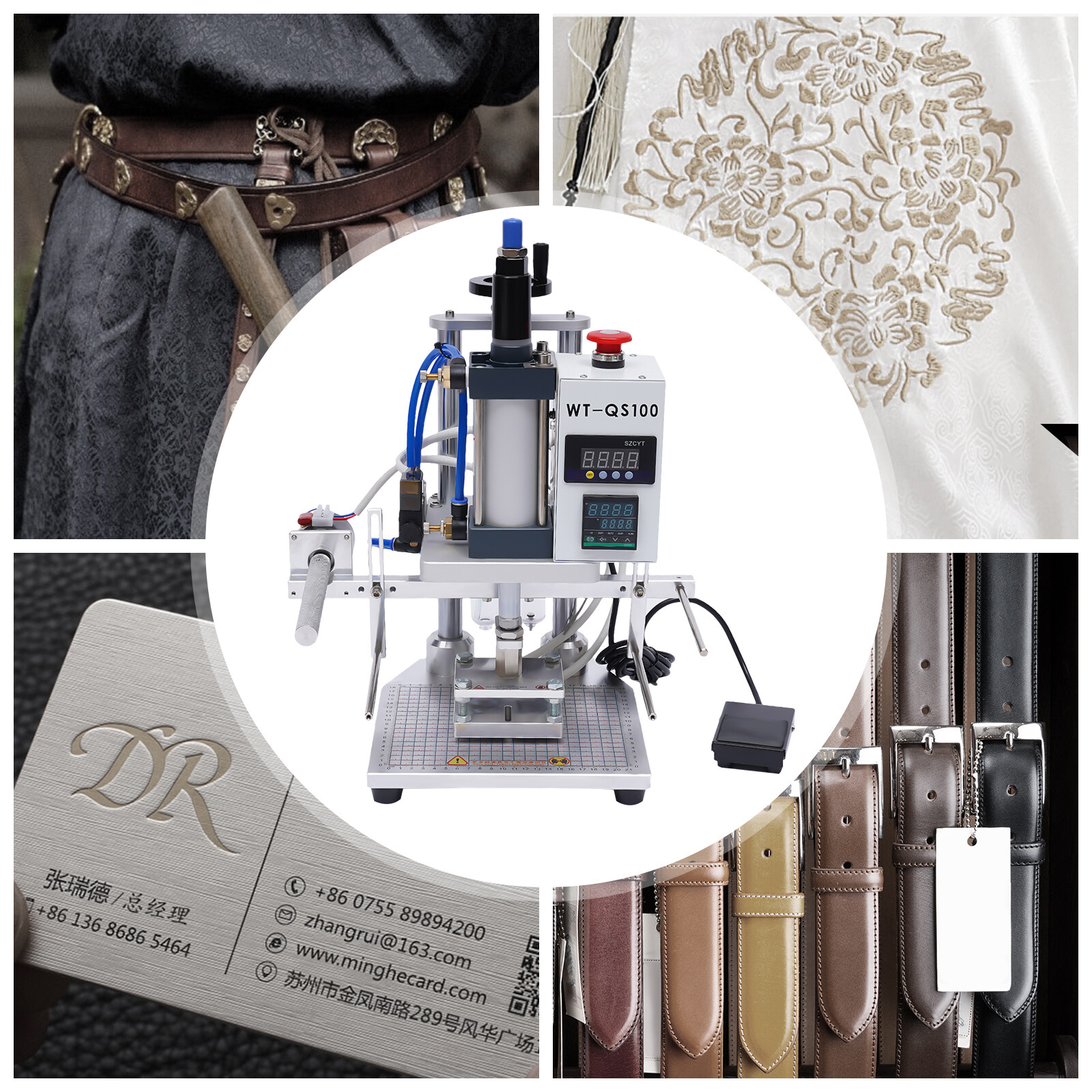 Hot Foil Stamping Machine 550W Air Pneumatic For Leather PU Logo Press 8x10cm