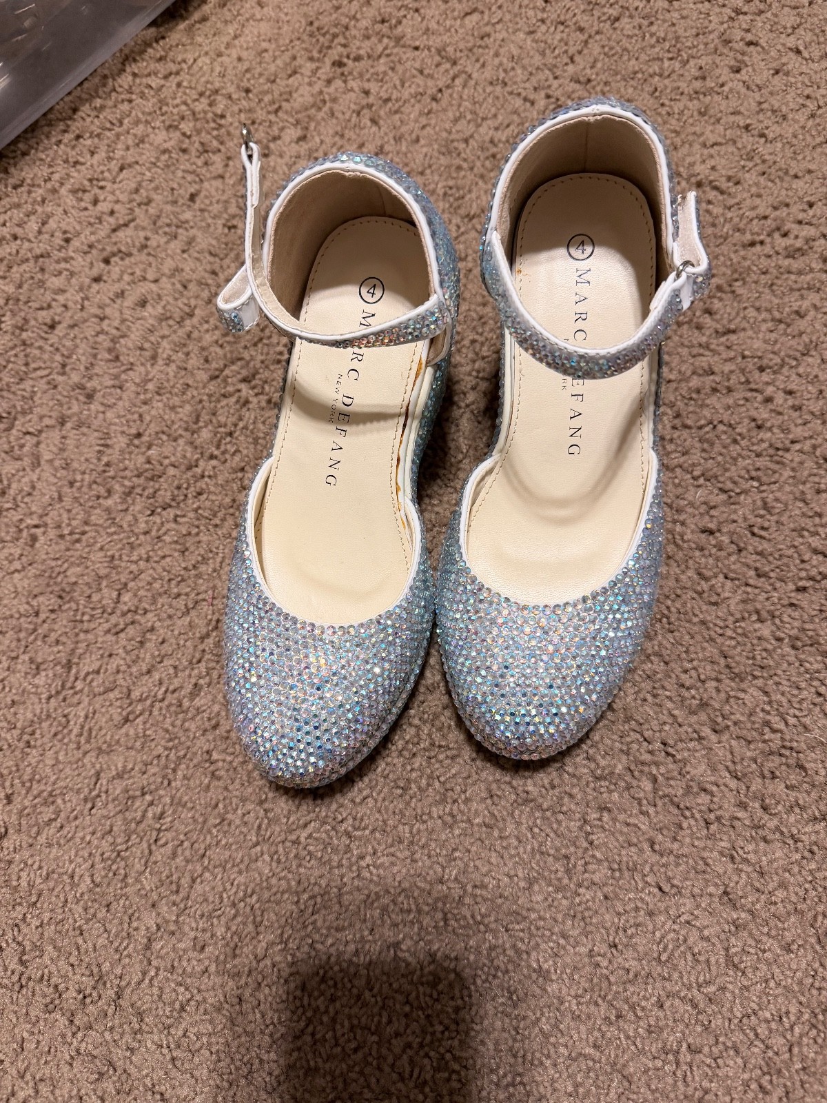 Marc Defang rhinestone wedges youth size 4