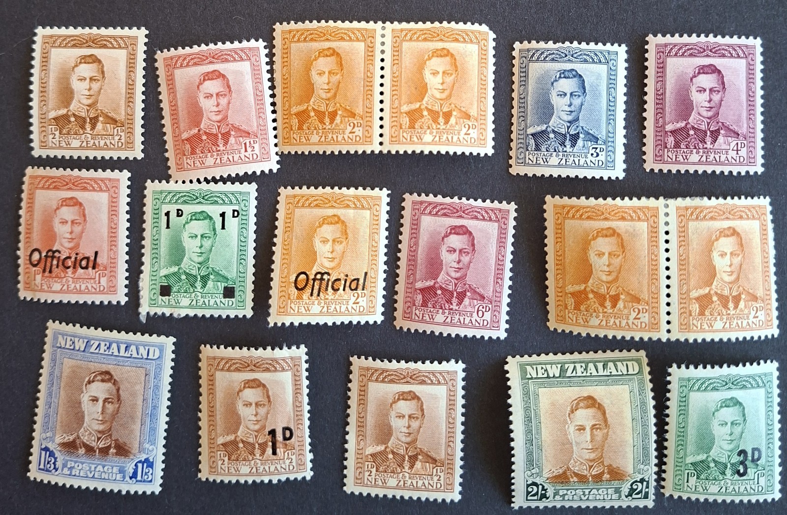 New Zealand 1938 King George OFFICIALS - MINT HINGED AND / OR FAULTS - PART SET