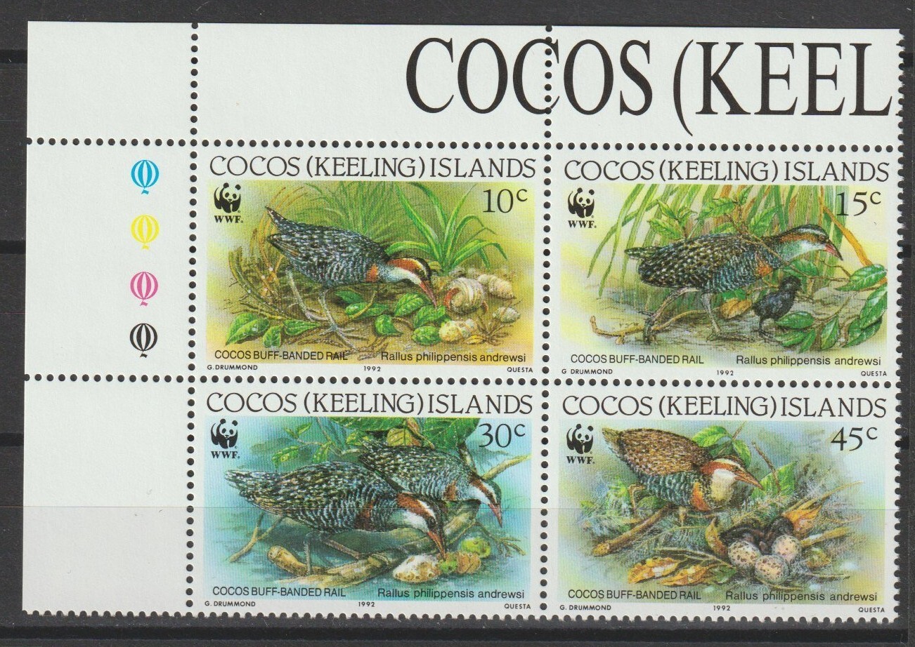 COCOS (KEELING) ISLANDS 1992 WWF SG 265/268 MNH
