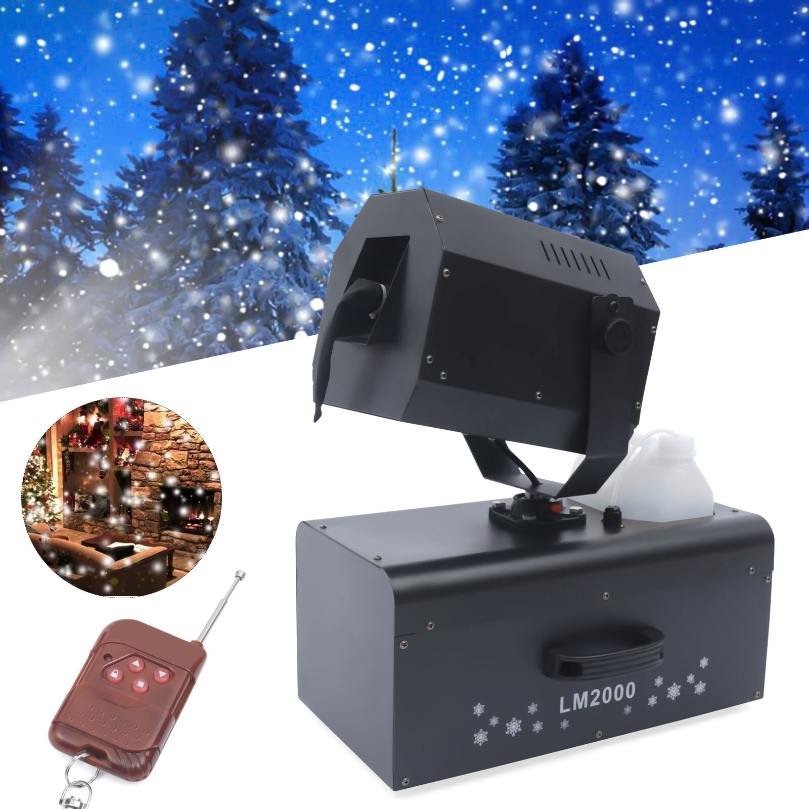 2000W Snow Machine Snowflake Machine Christmas Decor Stage Snow Maker DJ Show US