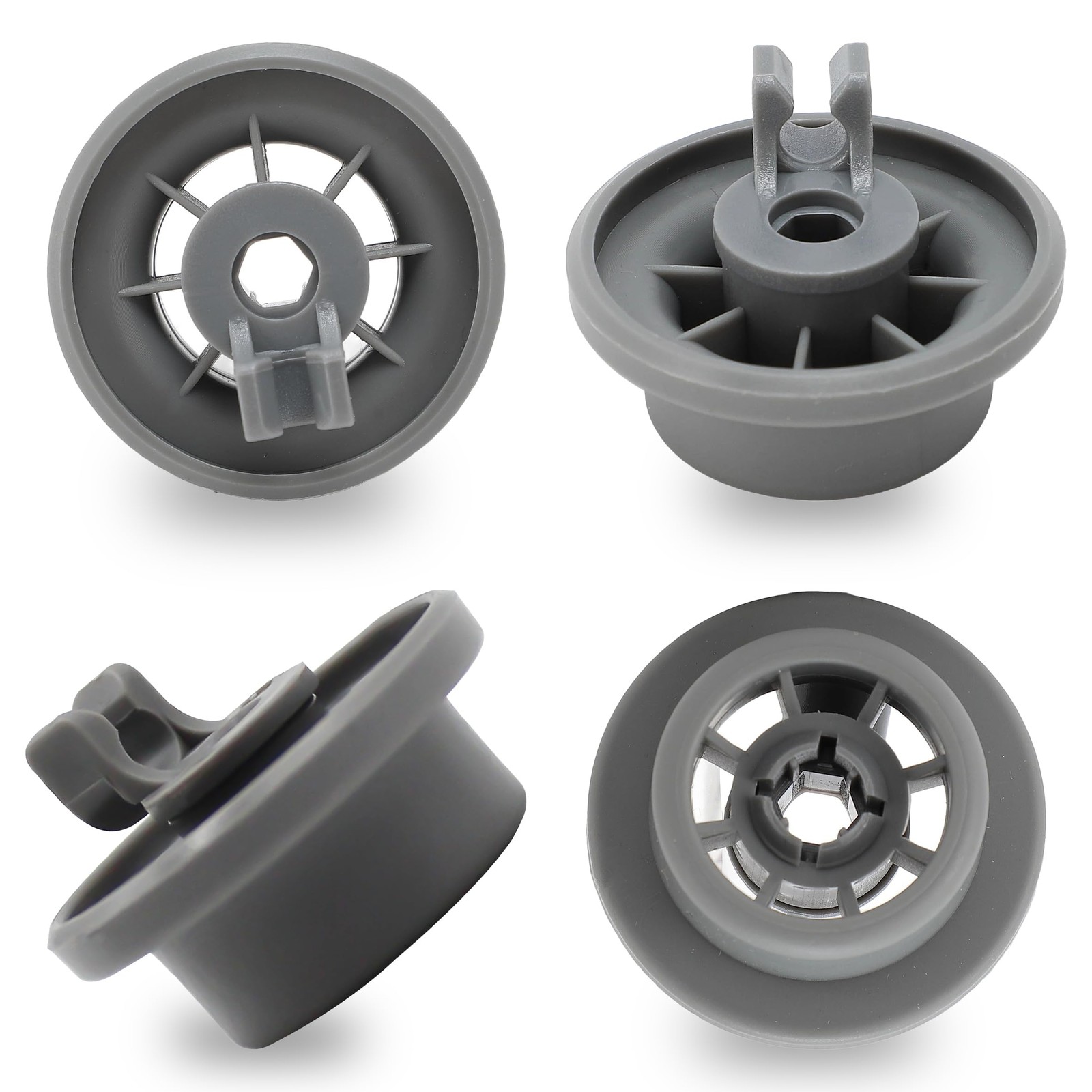 PartsBroz 165314 Dishwasher Wheels Lower Rack 4-Pack, As shown in the picture 