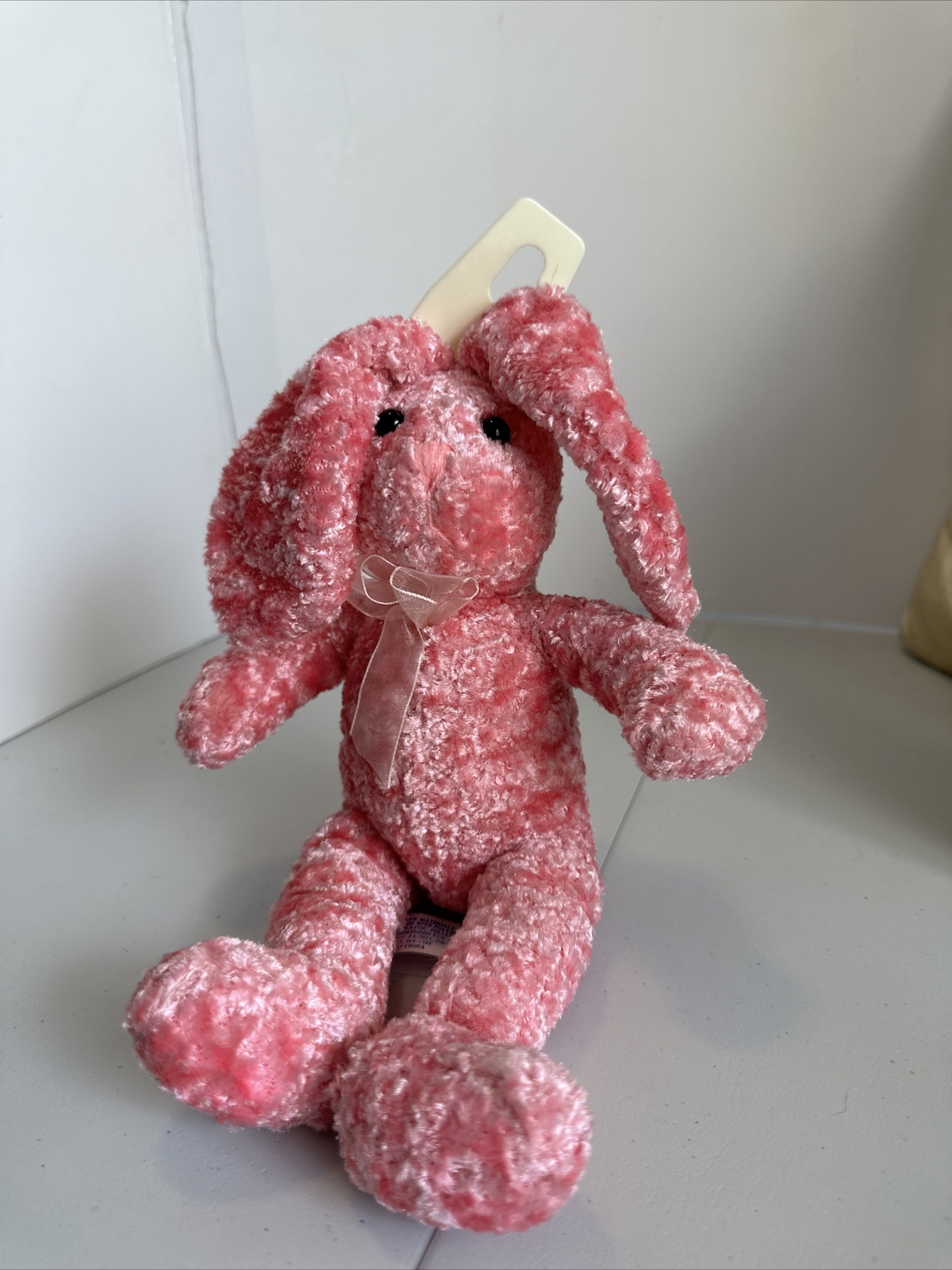 skm plush 10" bunny Pink Shiny Floppy Ear Easter Appears Unused