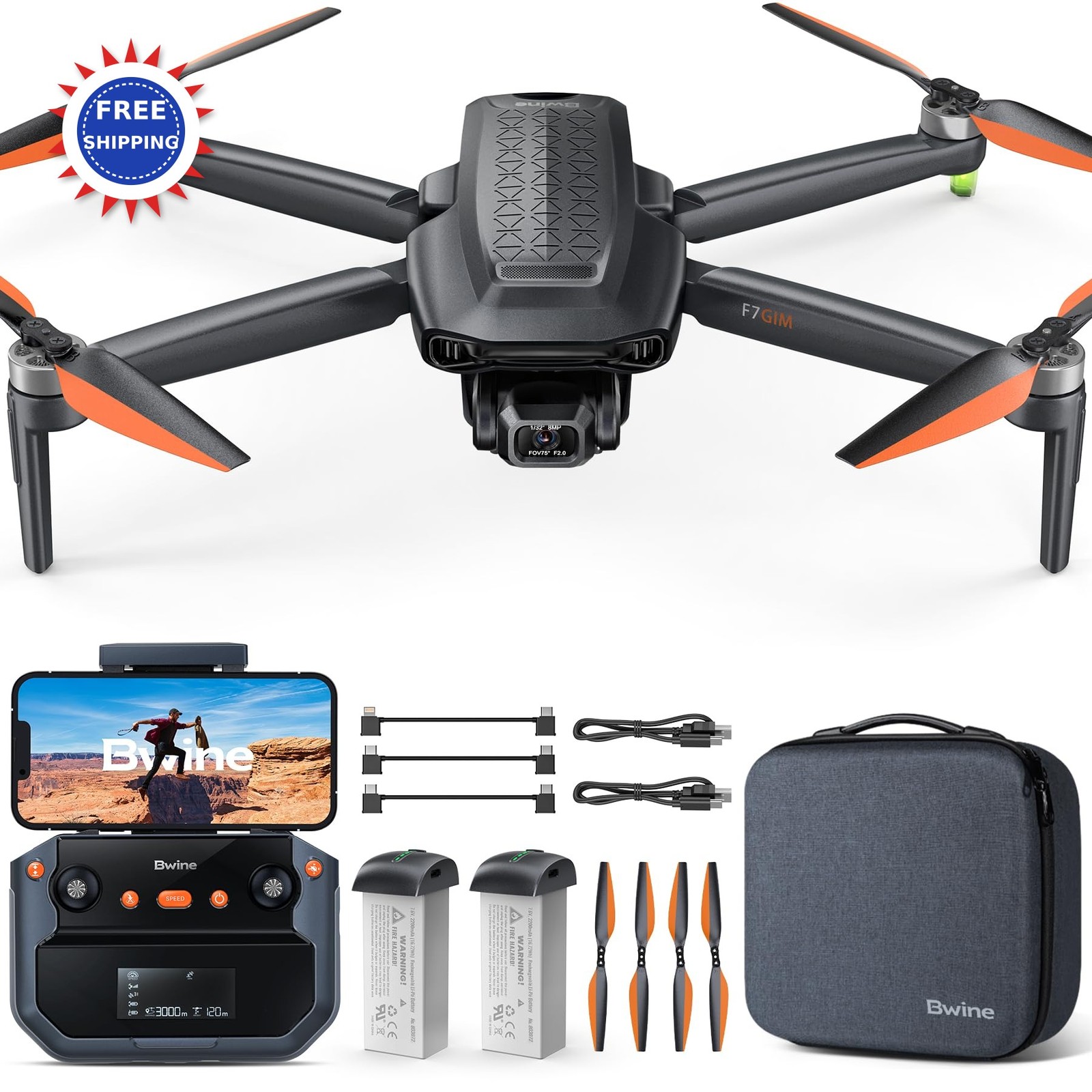 7G 10000Ft Drone with 4K 30fps Video Camera 3 Axis Gimbal 70Mins Flight Time