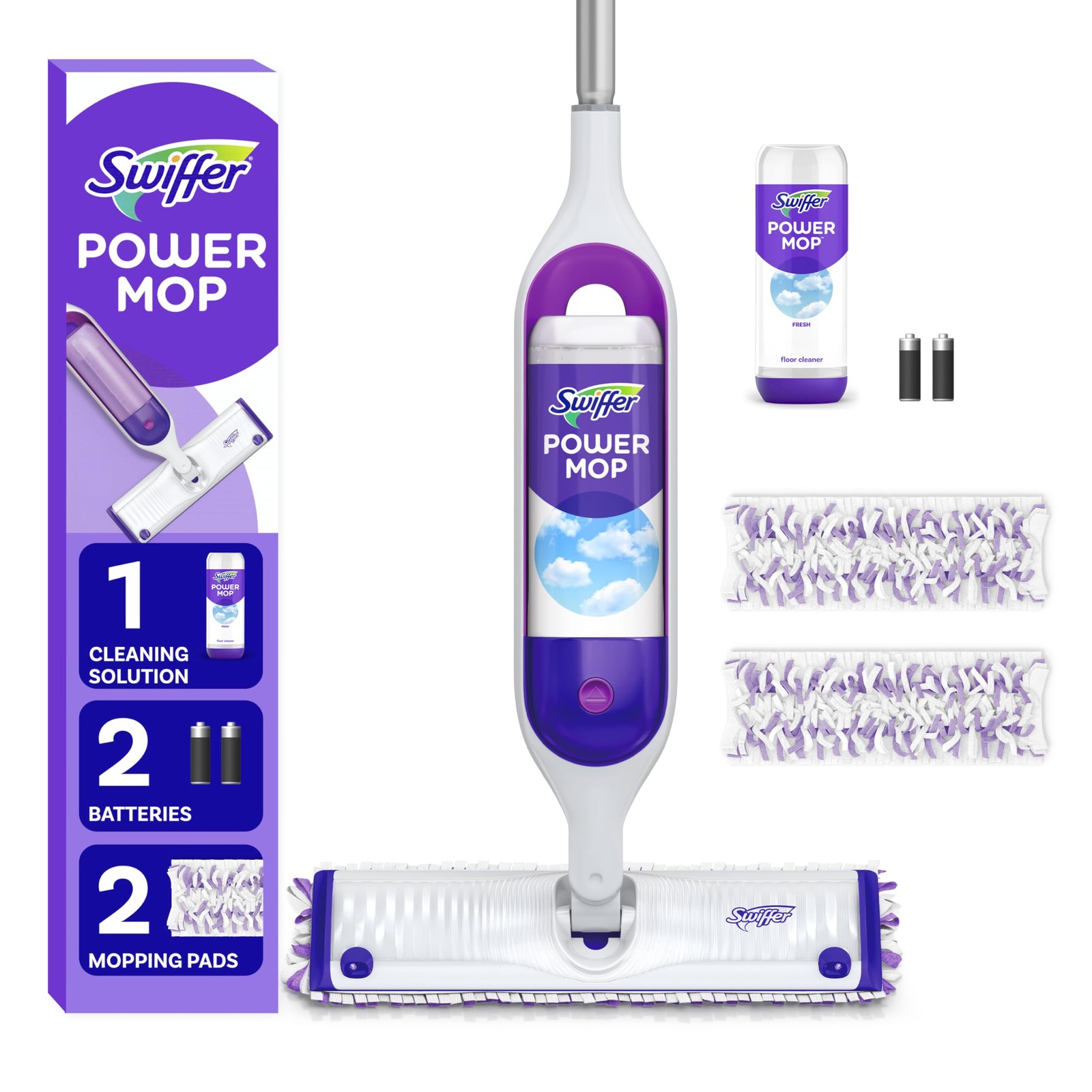 Swiffer PowerMop Multi-Surface Mop Kit for Floor 1 Kit, Purple and White 