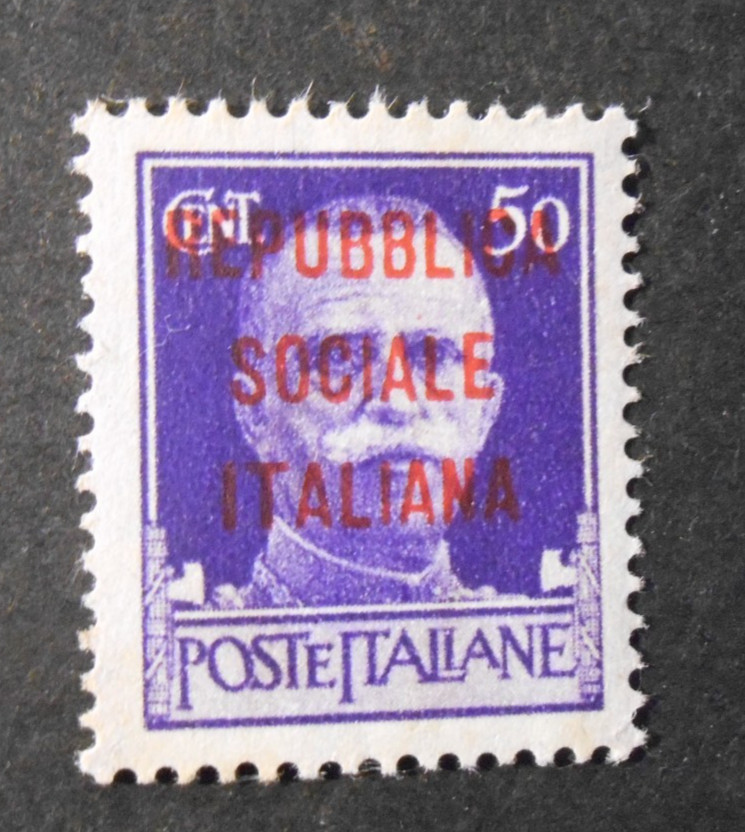 ITALY ITALY 1944 GNR G.N.R. "Fr. SVR beam + republic S. 50c viol. MH*ss.493