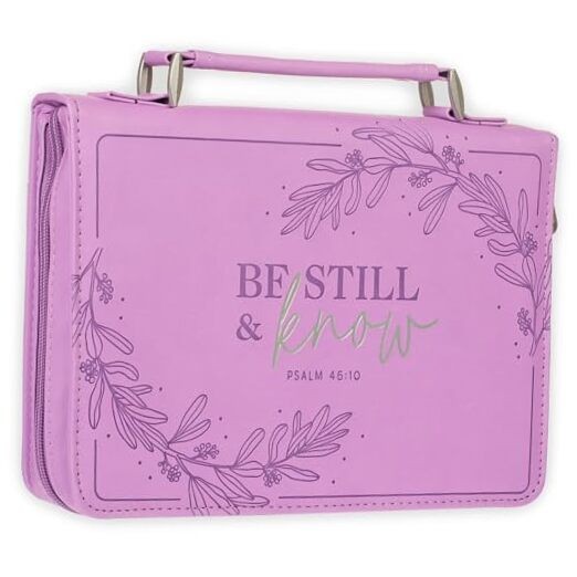  Protective Purple Floral Faux Leather Fashion Bible Cover Carry Case Medium