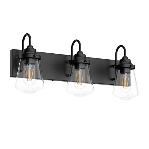  Vanity Light for Bathroom Farmhouse Bathroom Lights Fixtures 3 Lights Black