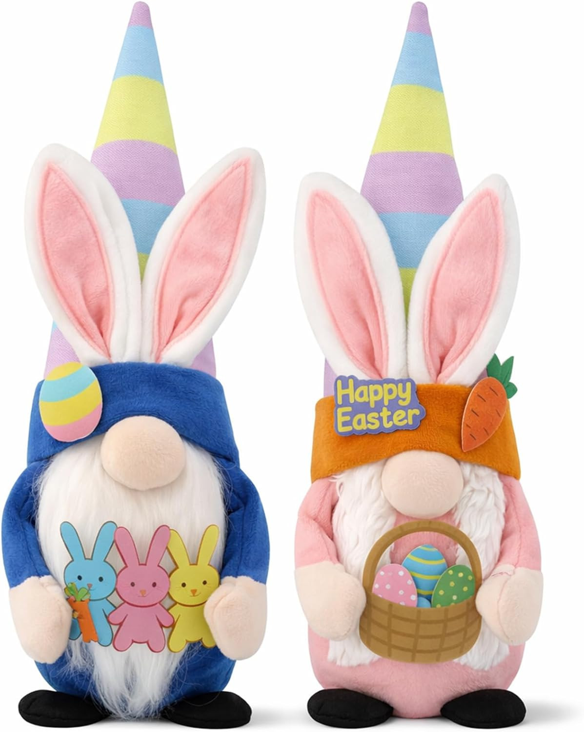 Easter Decorations - 2 Pcs Bunny Gnomes Plush Decor Easter Bunny Handmade Swedis