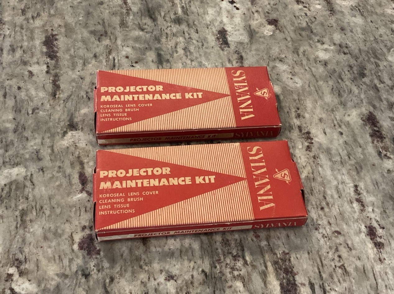 Sylvania 8mm Film Projector Maintenance Kit Vintage Advertising Box Lot of 2