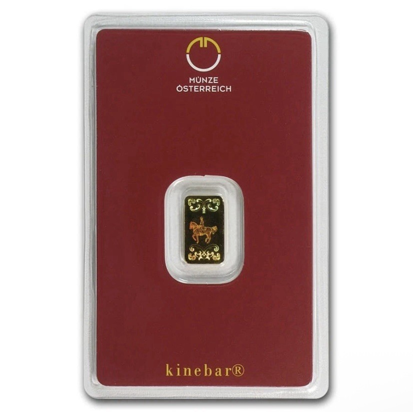 1 gram Gold Bar - Austrian Mint Kinebar Design (In Assay)