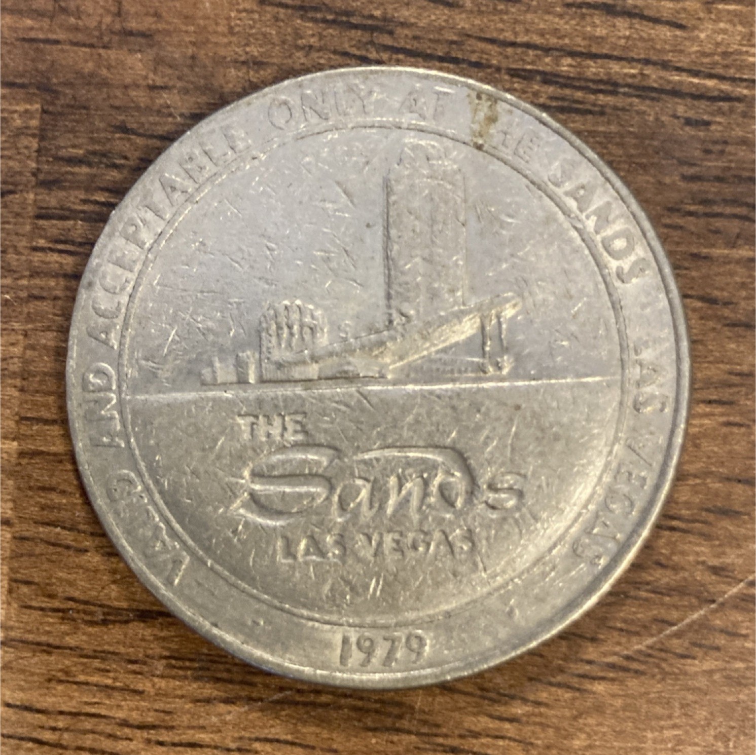 The Sands Las Vegas 1979 One Dollar $1 Casino Gaming Token Collectible