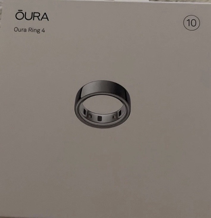 Oura Ring Gen 4 Silver, Size 10, Sleep Activity Tracker Smart Ring