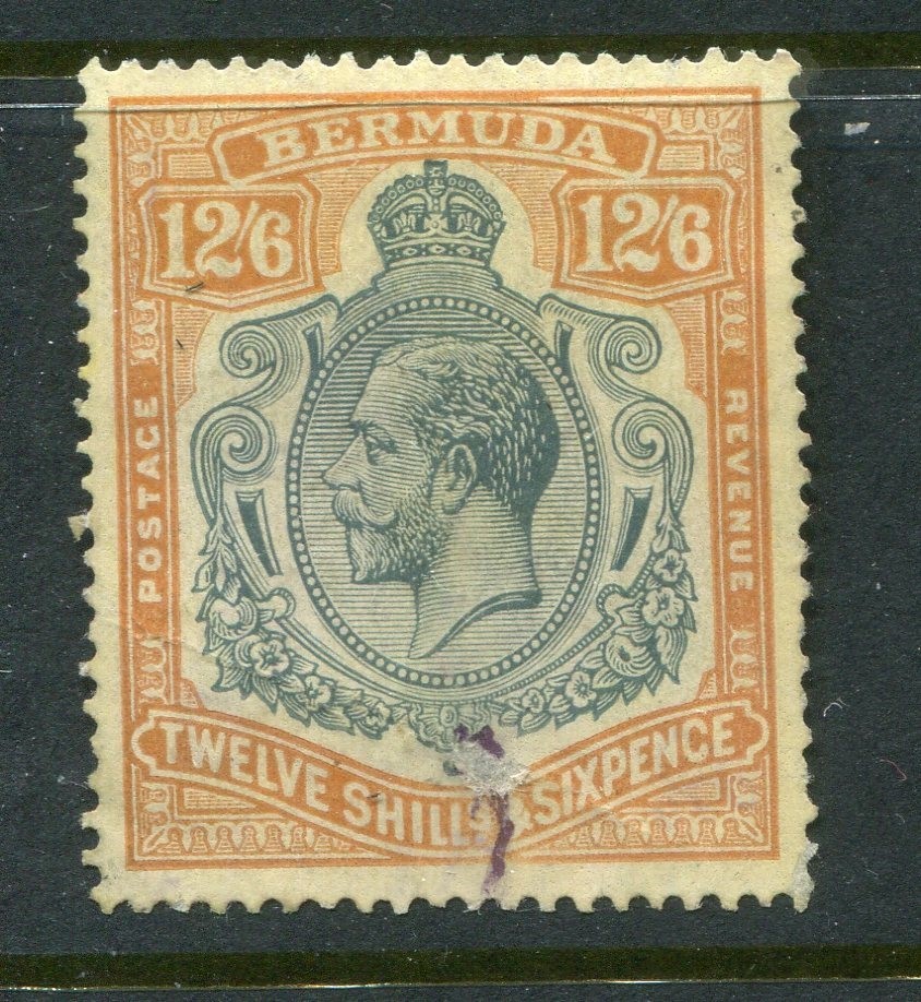 Bermuda #97 George V 12 Sh. 6 P. [Mint No Gum] Damaged