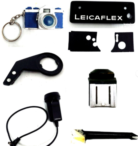 Photographic accessory bundle - Camera Key-holder, Leicaflex, Contax,  P6 parts