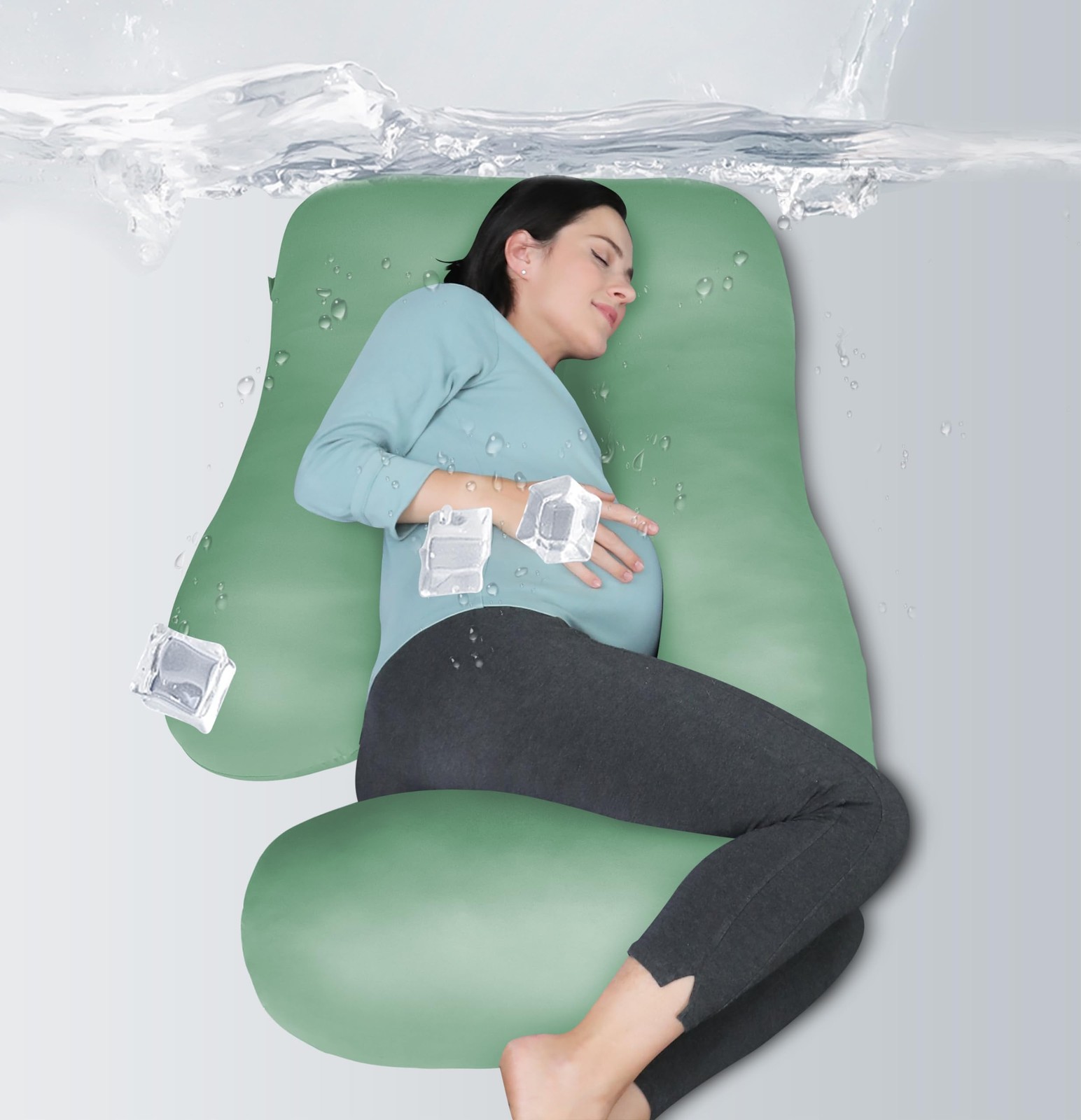 Cooling Cover - 65 Inch MOON PARK Pregnancy Pillows Sleeping Shaped Full Body